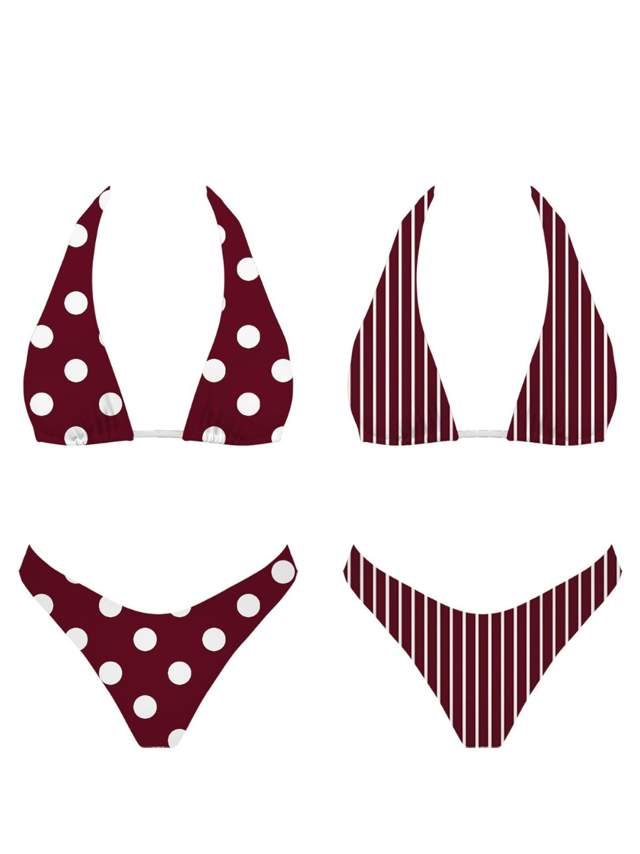 Lyla Reversible Bikini Top - Red
